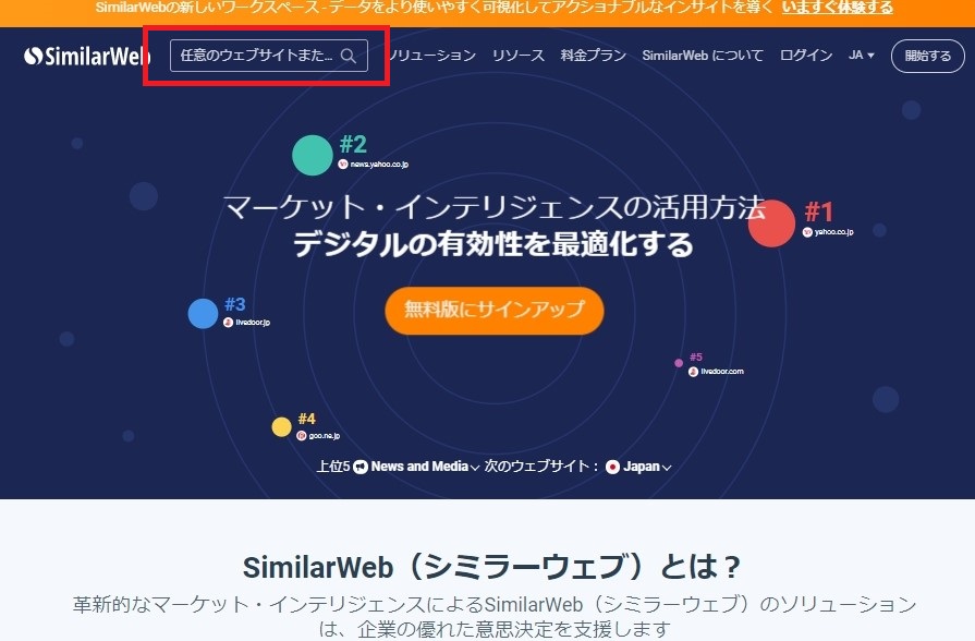 SimilarWeb（シミラーウェブ）